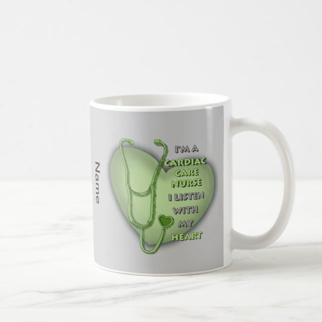 Mug Soins cardiaques verts infirmière (Droite)