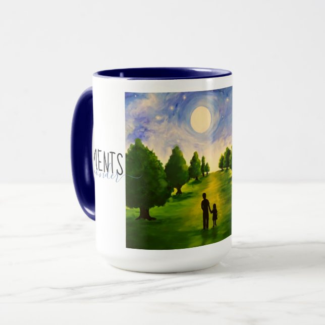 Mug Soirée au clair de lune moderne avec arbres marcha (Devant gauche)