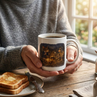 Mug Soirée au feu de camp de Tux et Twitch