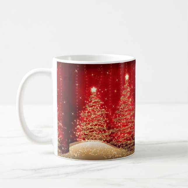 Mug Soirée de Noël Élégante Fête Étincelante Arbres ro (Gauche)