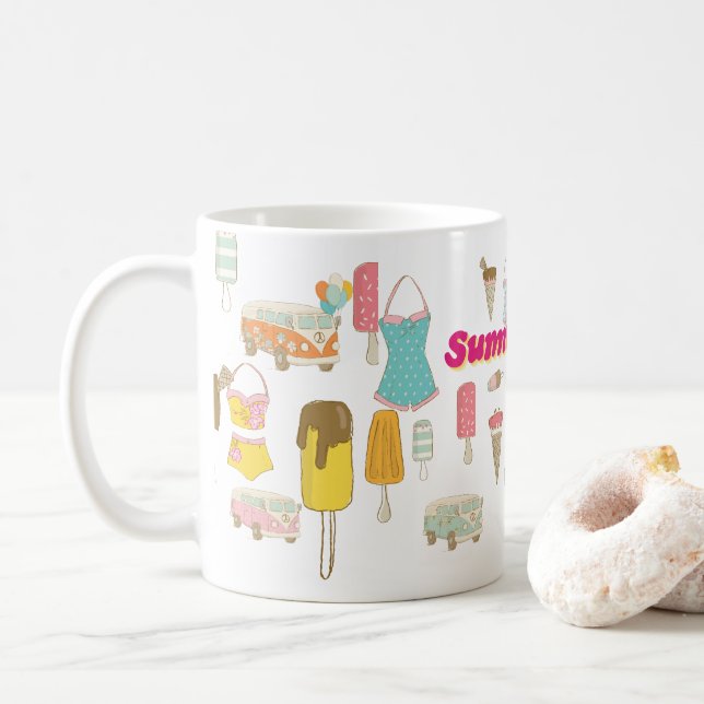 Mug Soirée d'été à la crème glacée rétro (Avec donut)