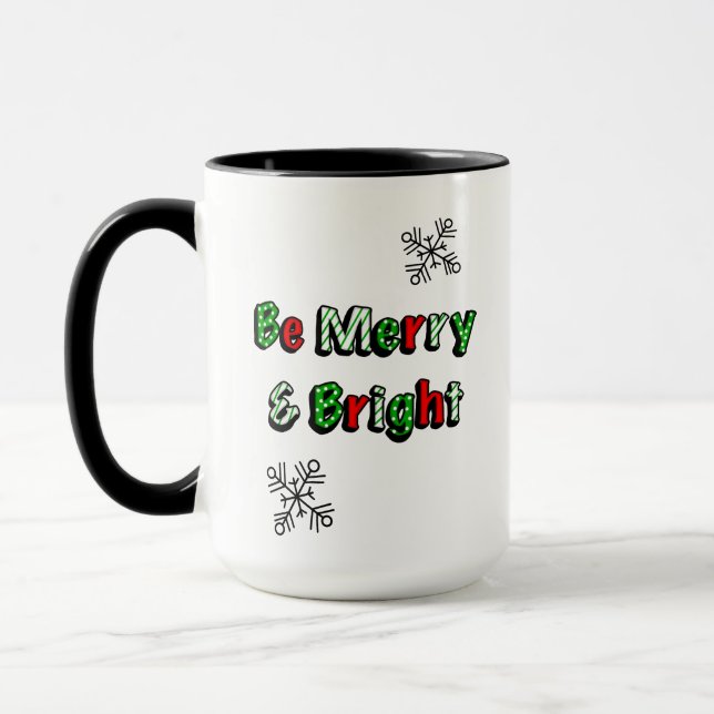 Mug Sois Joyeux et brillant Noël festif (Gauche)