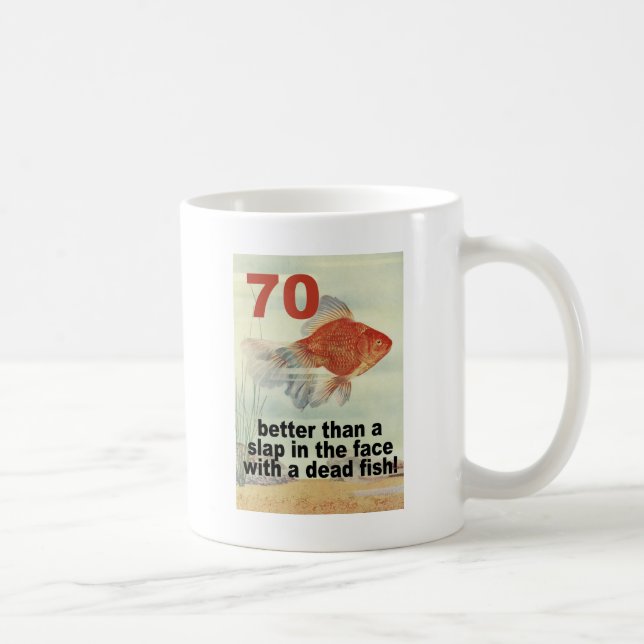 Mug Soixante-dixième anniversaire drôle (Droite)