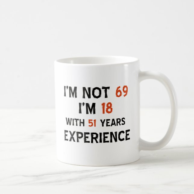 Mug soixante-neuvième conceptions d'anniversaire (Droite)