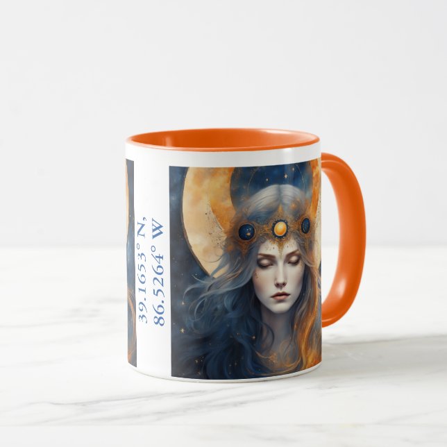 Mug Solar Eclipse 2024 Personnaliser avec nom ou empla (Devant droit)
