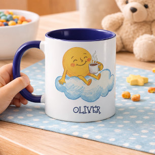 Mug Soleil adorable buvant du chocolat chaud Enfants