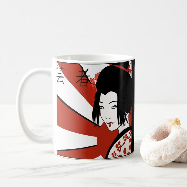 Mug Soleil levant Anime Geisha (Avec donut)