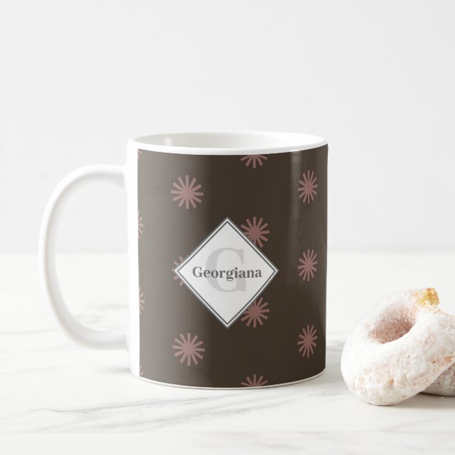 Mug Soleils Brown neutres géométriques et chauffants p (Avec donut)