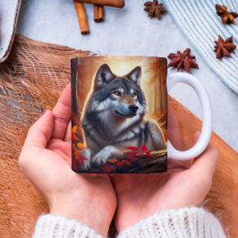 Mug Solitude du loup au milieu de la nature