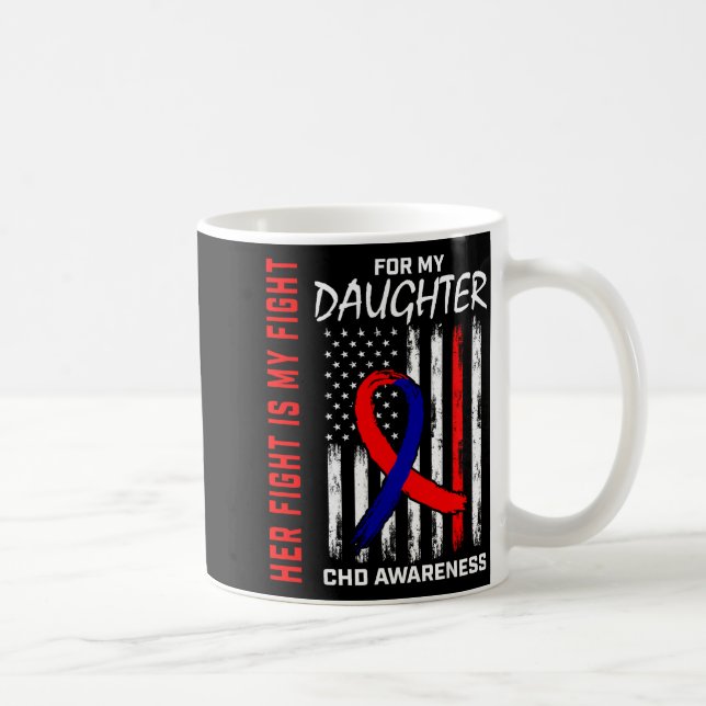 Mug Son Combat Fille Tcd Sensibilisation Drapeau Améri (Droite)