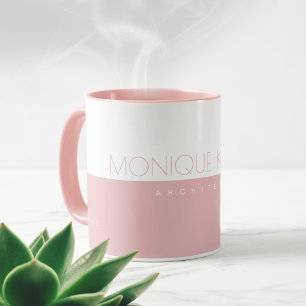 Mug Son Professionnel (architecte) mi-rose mi-blanc