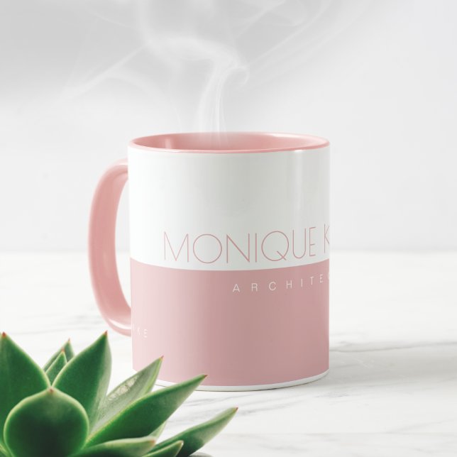 Mug Son Professionnel (architecte) mi-rose mi-blanc (Créateur téléchargé)