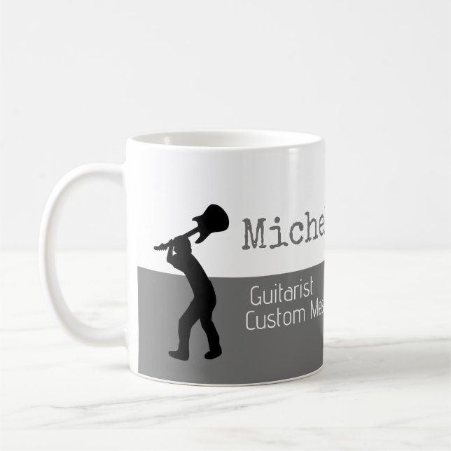 Mug son professionnel (guitariste) mi-gris mi-blanc (Gauche)