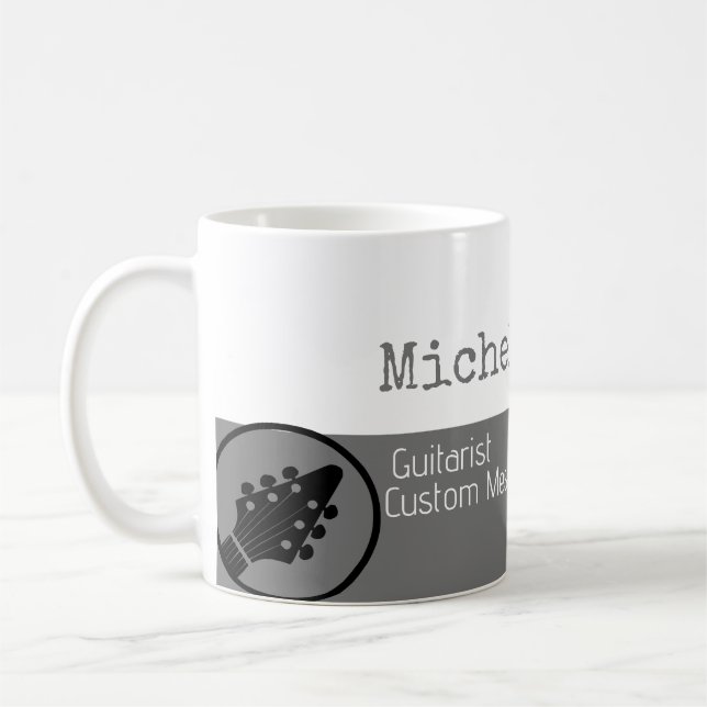 Mug son professionnel (guitariste) mi-gris mi-blanc (Gauche)