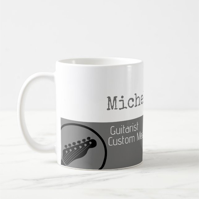 Mug son professionnel (guitariste) mi-gris mi-blanc (Gauche)