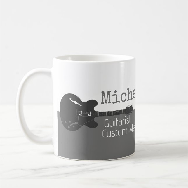 Mug son professionnel (guitariste) mi-gris mi-blanc (Gauche)