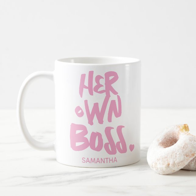 Mug Son propre patron Pink Business propriétaire Entre (Avec donut)