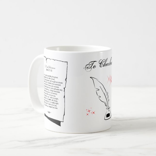 Mug Sonnet 15 de Shakespeare (Devant gauche)