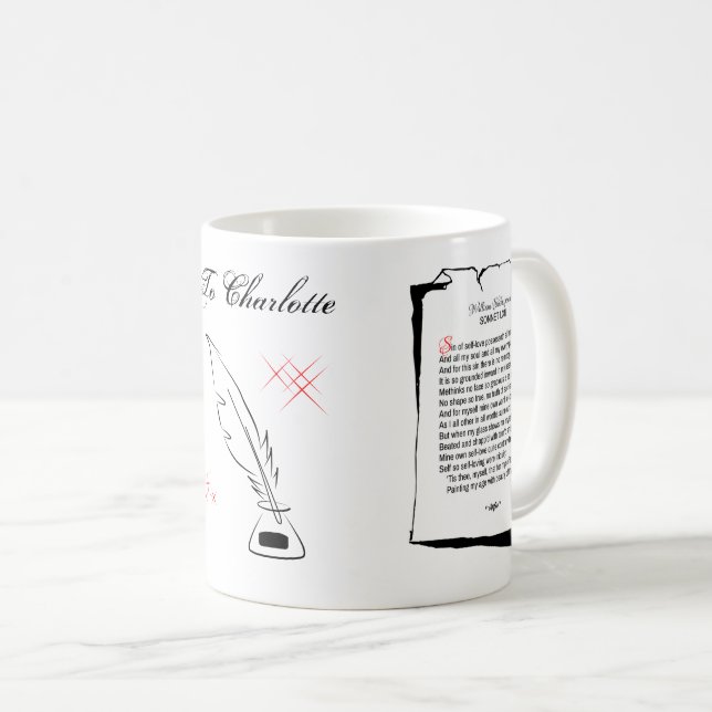Mug Sonnet 62 de Shakespeare (Devant droit)
