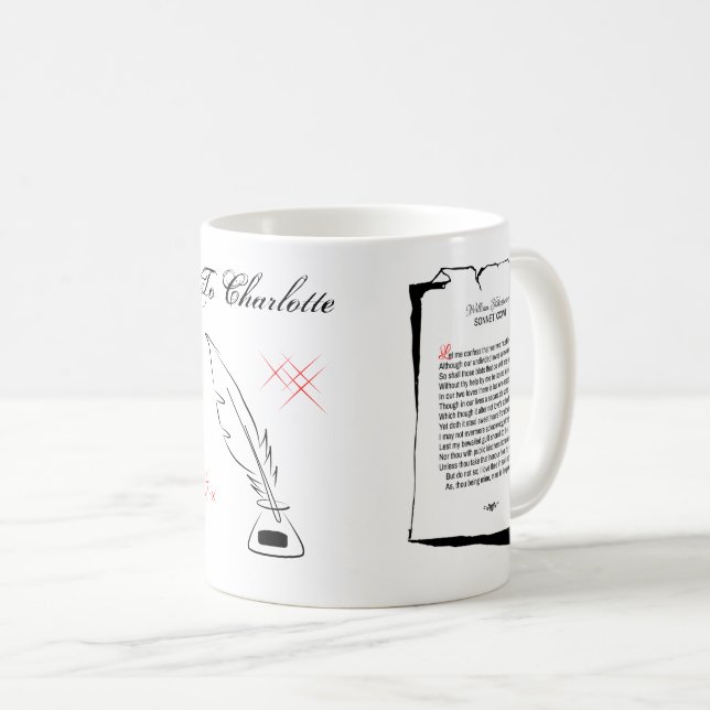 Mug Sonnets de Shakespeare 36 (Devant droit)