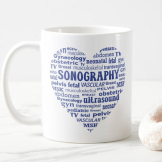 Mug Sonography Specialty Blue Heart Sonographer Gift