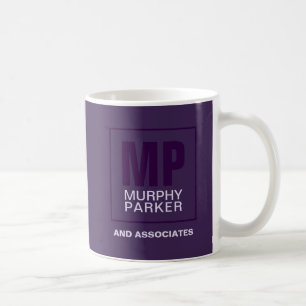 Mug Sophistiqué Purple Business Monogramme Logo Café