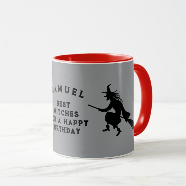 Mug Sorcière d'anniversaire d'Halloween pour enfants (Devant droit)