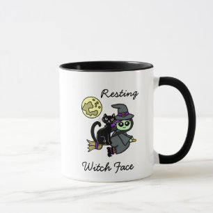 Mug Sorcière de repos visage drôle Halloween