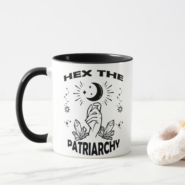 Mug Sorcière féministe, Hex Le Patriarcat (Avec donut)