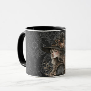 Mug Sorcière lunaire sur Damas noir