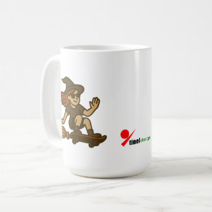 Mug « Sorcière sur roues – Style balai skate »