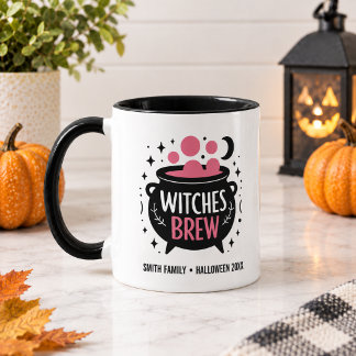 Mug Sorcières Brasserie Mignon Nom Halloween Noir et R
