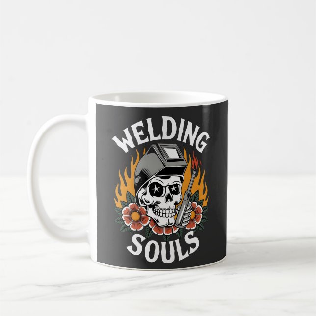 Mug soudeur travaillant design- crâne soudeurs horreur (Gauche)
