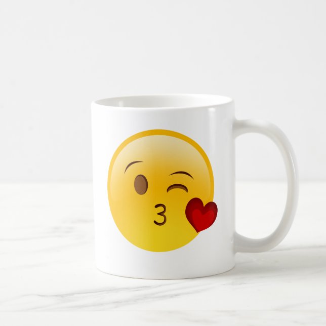 Mug Soufflez un autocollant d'emoji de baiser (Droite)