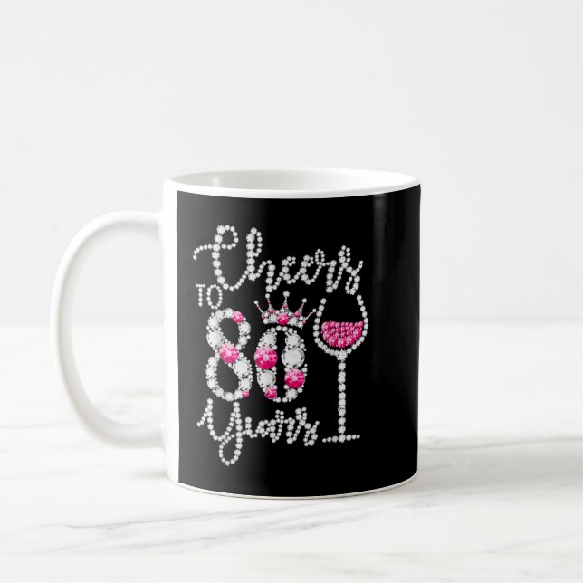Mug Souhaite À 80 Ans Cadeau 80e Anniversaire Reine Dr (Gauche)