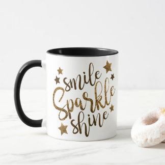 Mug Souriez, Brillant, Bouge De Café Étincelante