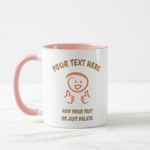 Mug Sourire / Rire Emoji Visage Pouce Haut. Modèle.
