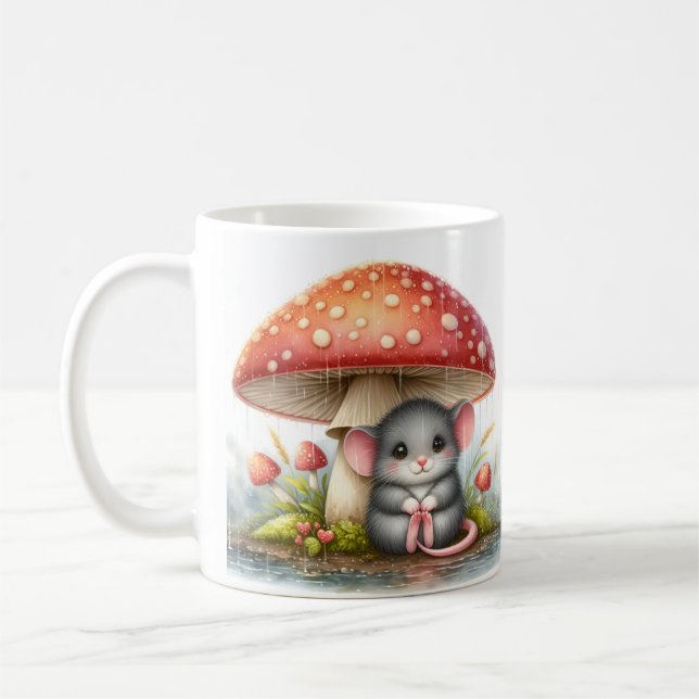 Mug Souris Bébé Sous Parapluie Champignons (Gauche)