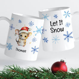 Mug Souris de Noël Laisser neiger Flèches bleues