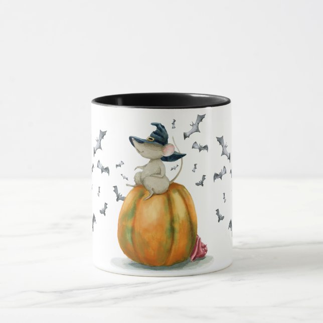 Mug Souris de sorcière mignonne d'Halloween (Centre)
