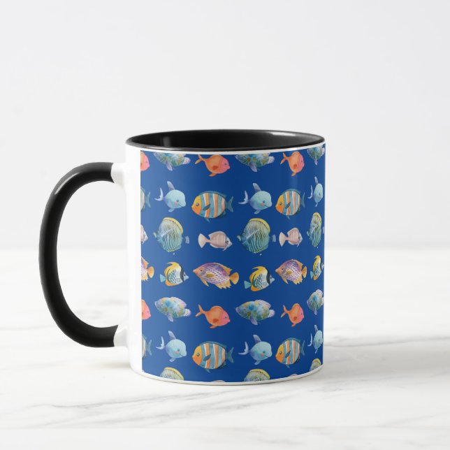 Mug Sous le Motif marin du poisson nautique (Gauche)