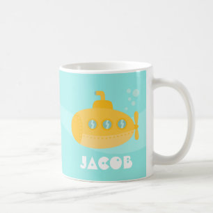 Mug Sous-marin jaune mignon, sous-marin, pour des