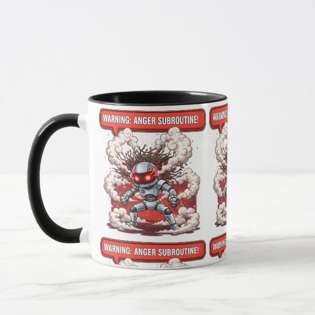 Mug Sous-programme de colère avertissement ! Drôle de  (Gauche)