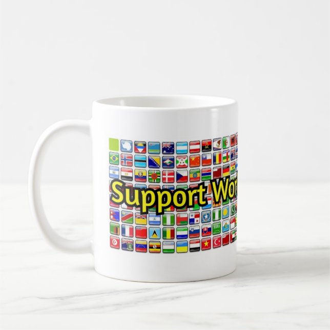 Mug Soutenez la bannière mondiale de l'alphabétisation (Gauche)