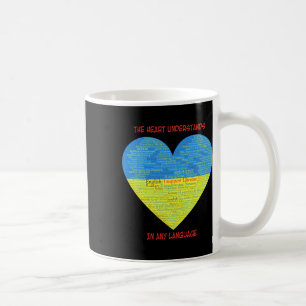 Mug Soutenir l'Ukraine Le cœur comprend les langues 