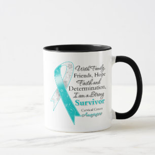 Mug Soutien au cancer du col de l'utérus, survivante f