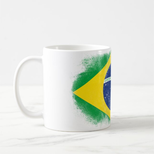 Mug Souvenir de drapeau du Brésil - conception (Gauche)