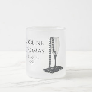 Mug Souvenir de Mariage Élégant Design Perle