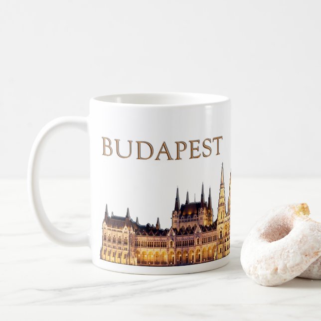 Mug Souvenir de voyage de Budapest (Avec donut)