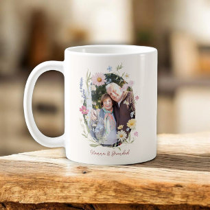 Mug Souvenir Photo Floral pour Grands-Parents